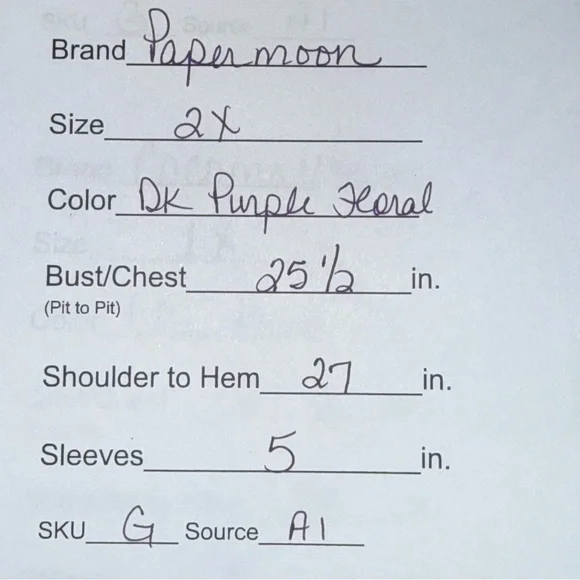 Papermoon Mauve Floral Blouse Puff Sleeve Keyhole Back Plus Size 2X - Picture 7 of 7